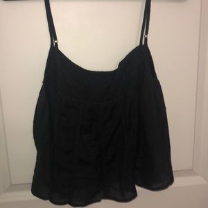 See through black flowy top